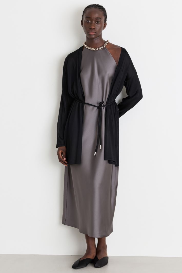 Cardigan a vestaglia - NERO - Intrend