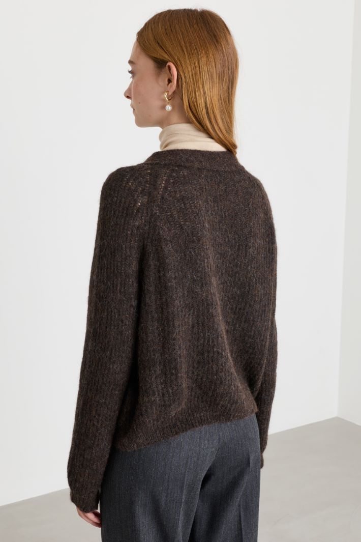 Cardigan a coste - MARRONE - Intrend - 4