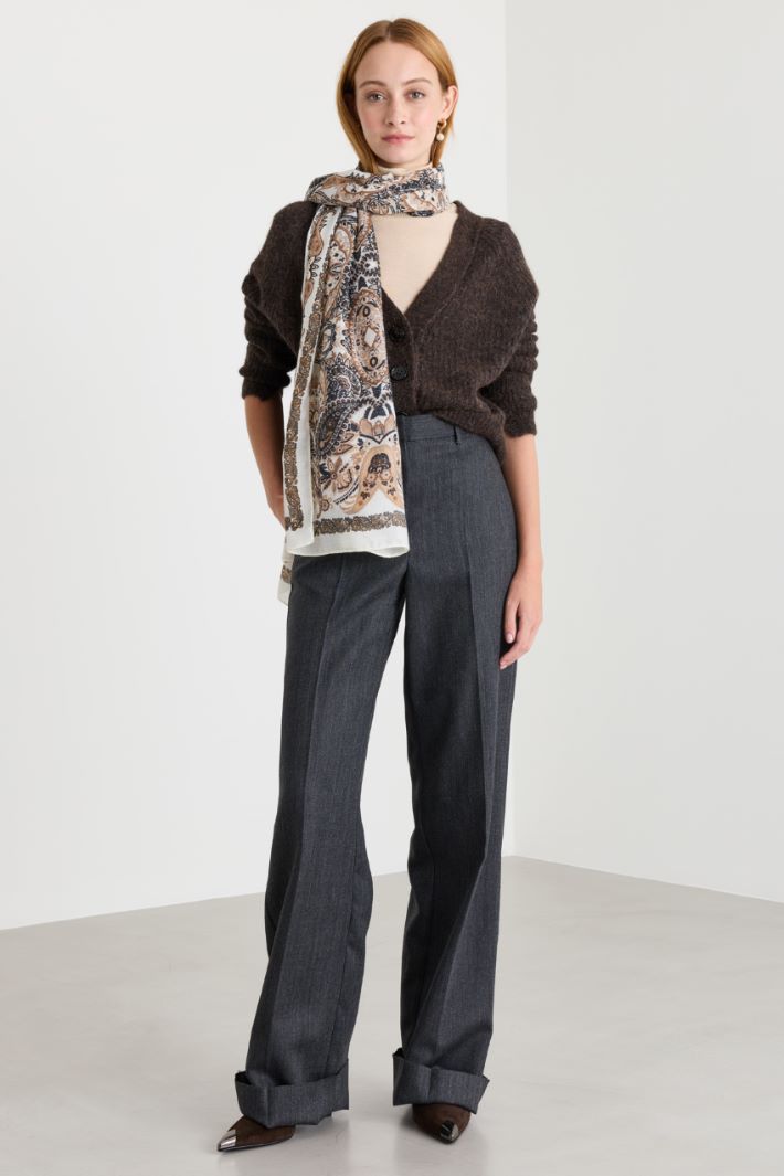 Cardigan a coste - MARRONE - Intrend