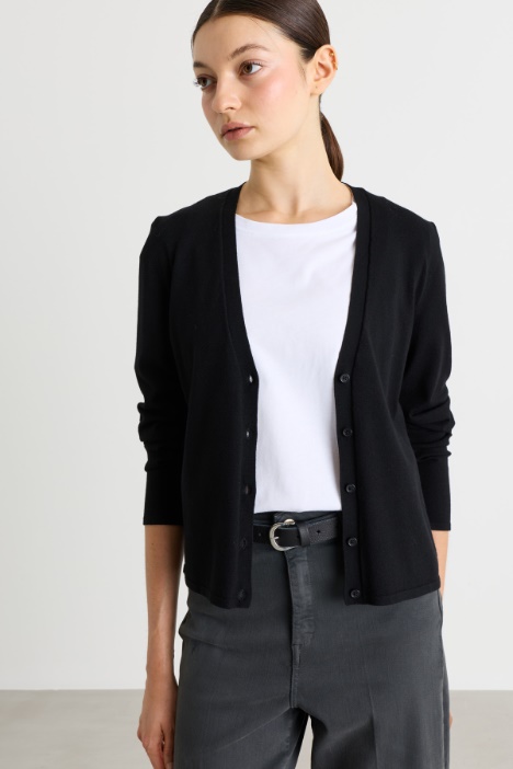 Cardigan in maglia rasata - Intrend