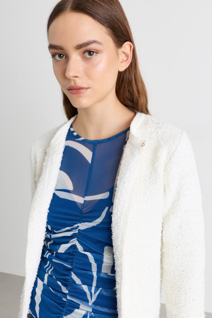 Cardigan aus Bouclé in Boxy-Passform - WEISS - Intrend - 3