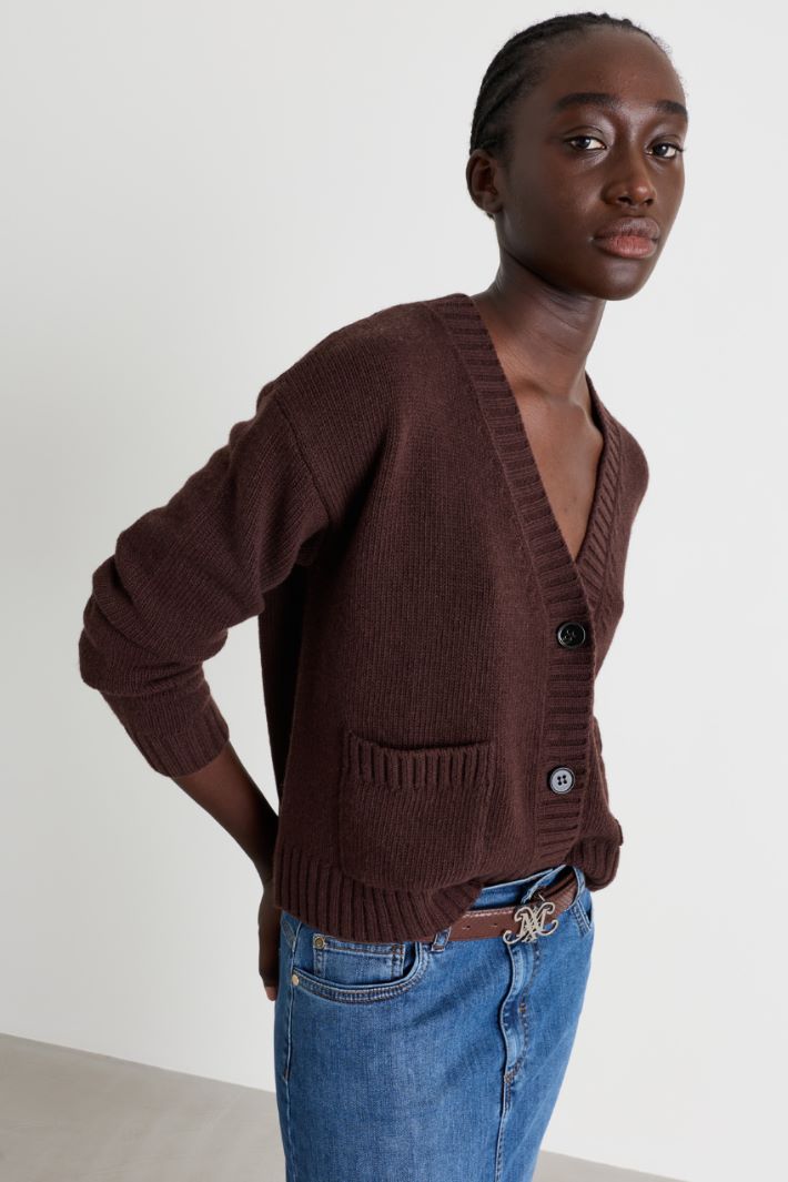 Cardigan con taschini - MARRONE - Intrend - 3