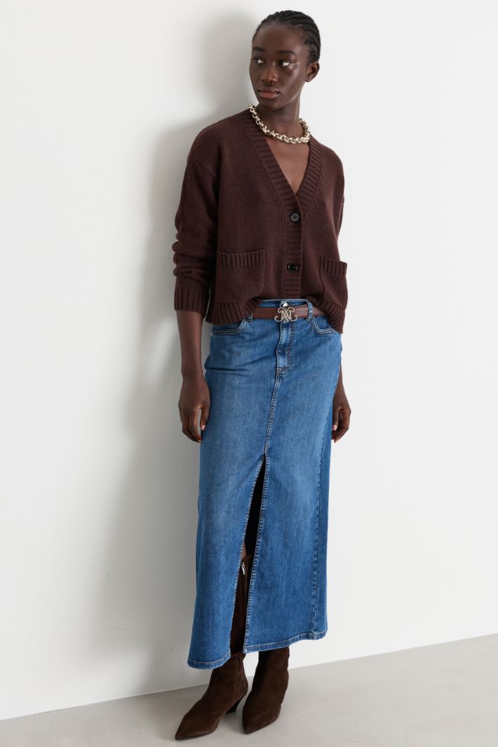 Cardigan con taschini - MARRONE - Intrend