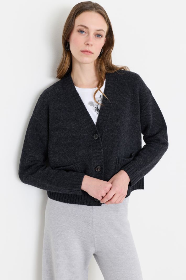 Cardigan à poches - VERT - Intrend - 2