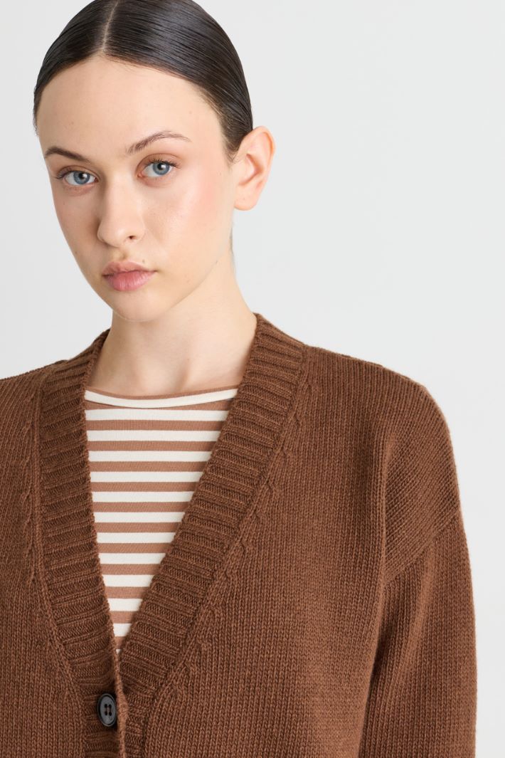 Cardigan con taschini - MARRONE - Intrend - 3