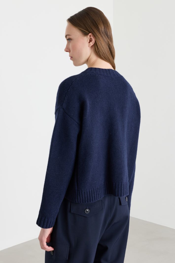 Cardigan con taschini - BLU - Intrend - 4