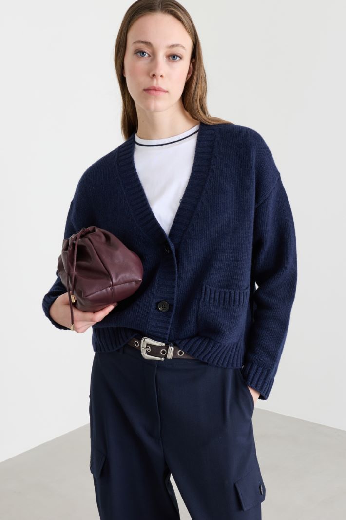 Cardigan con taschini - BLU - Intrend - 2