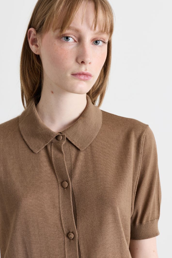 Cardigan a manica corta - CAMMELLO - Intrend - 3