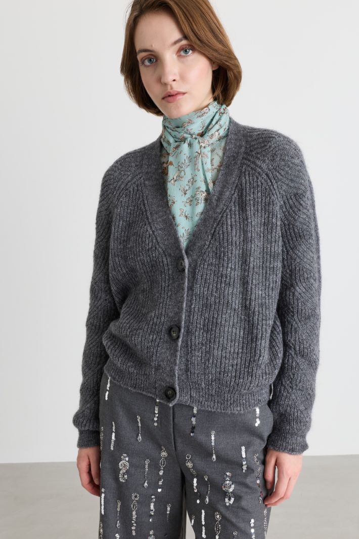 Kurzer Cardigan - GRAU - Intrend - 2
