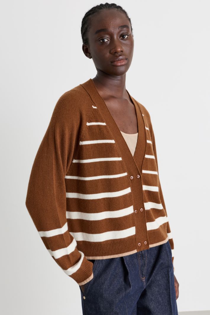 Cardigan con doppia abbotonatura - MARRONE - Intrend - 3