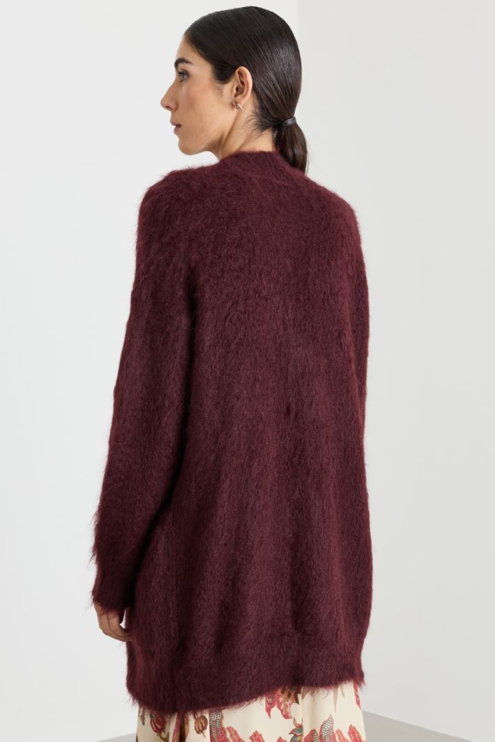Open midi cardigan - BORDEAUX - Intrend - 4