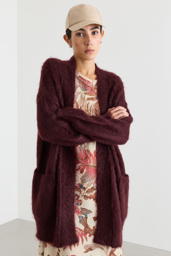 Open midi cardigan - BORDEAUX - Intrend - 2