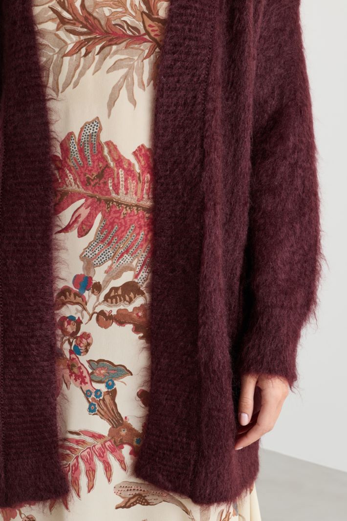 Open midi cardigan - BORDEAUX - Intrend - 3