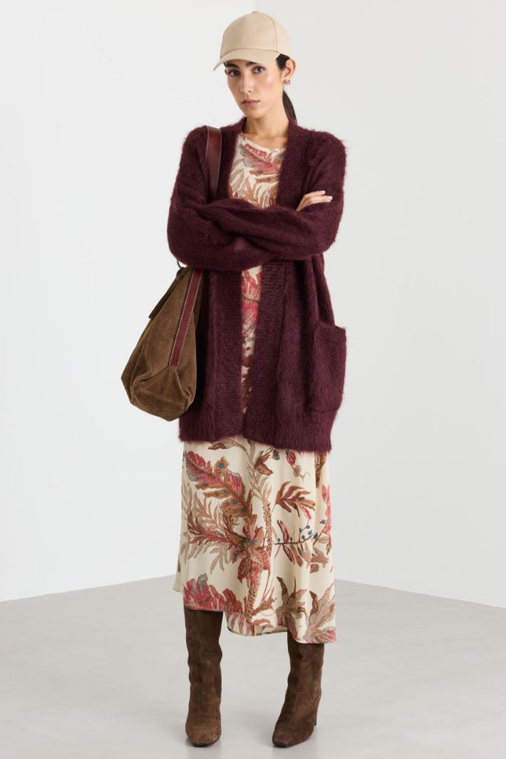 Open midi cardigan - BORDEAUX - Intrend