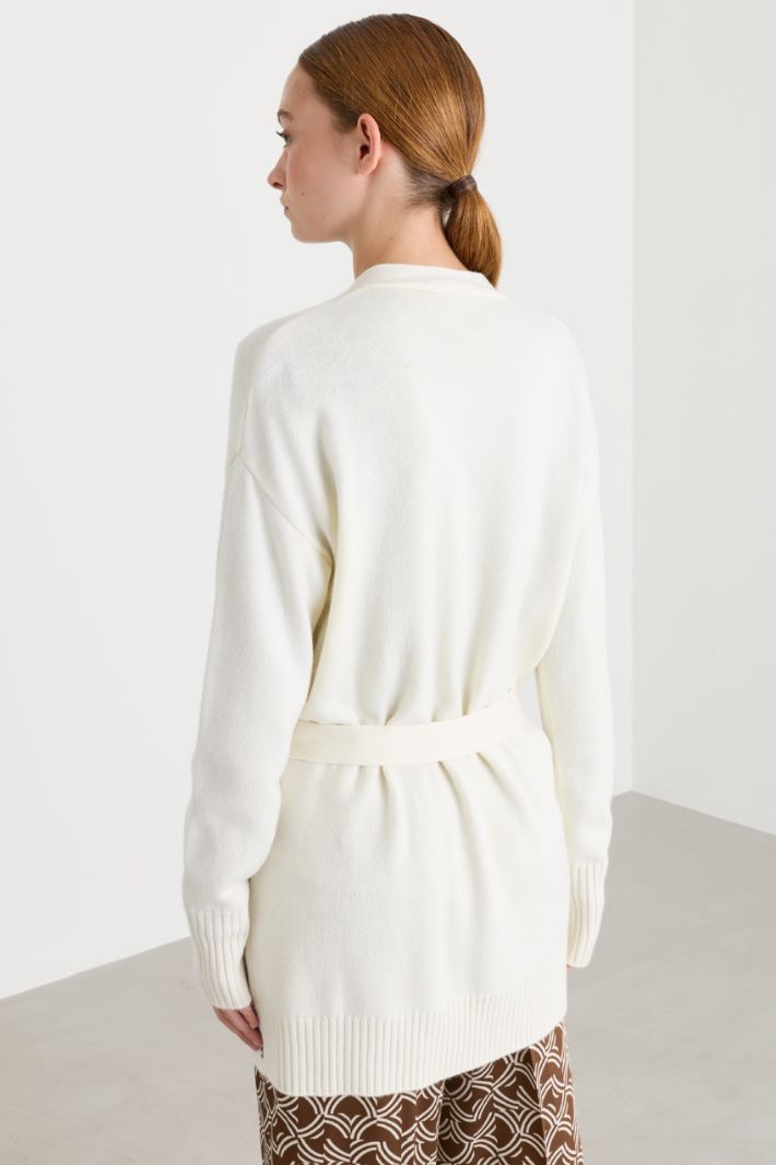 Cardigan con tasche - BIANCO - Intrend - 4