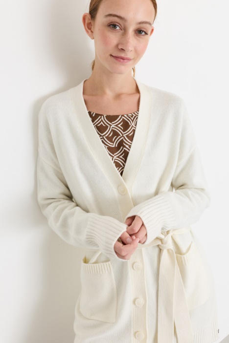 Cardigan con cintura