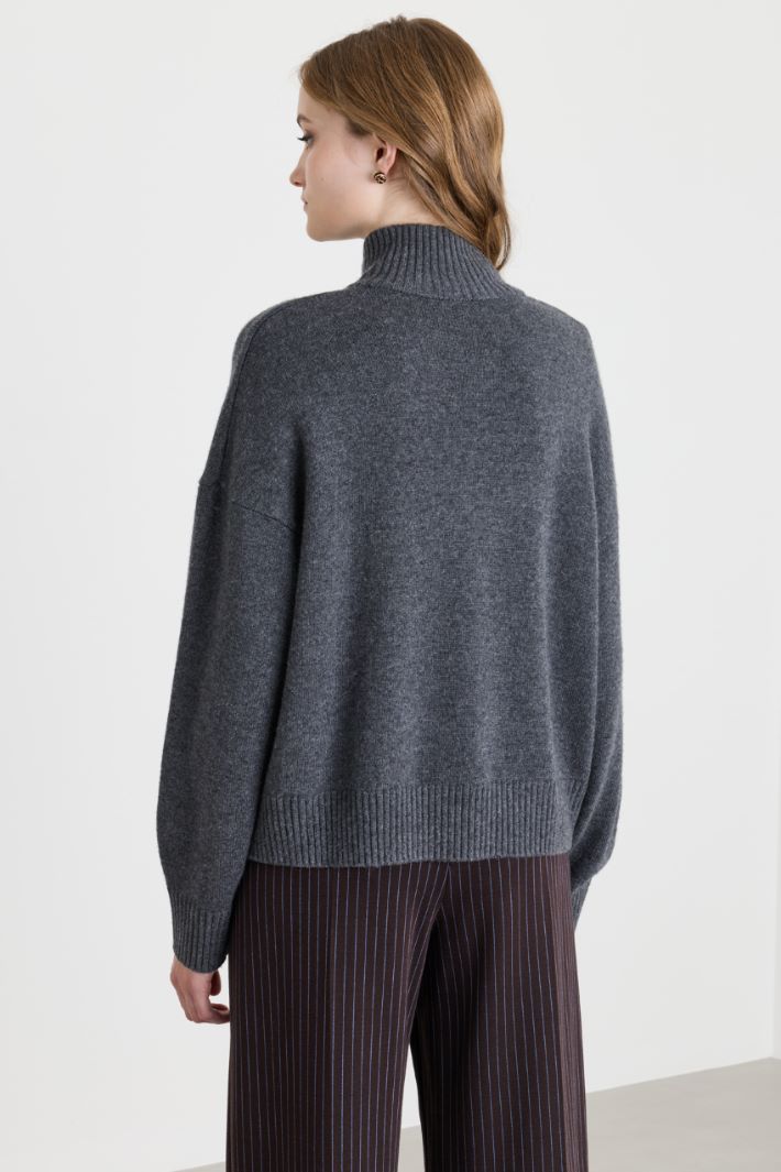 Zip-through cardigan - GREY - Intrend - 4