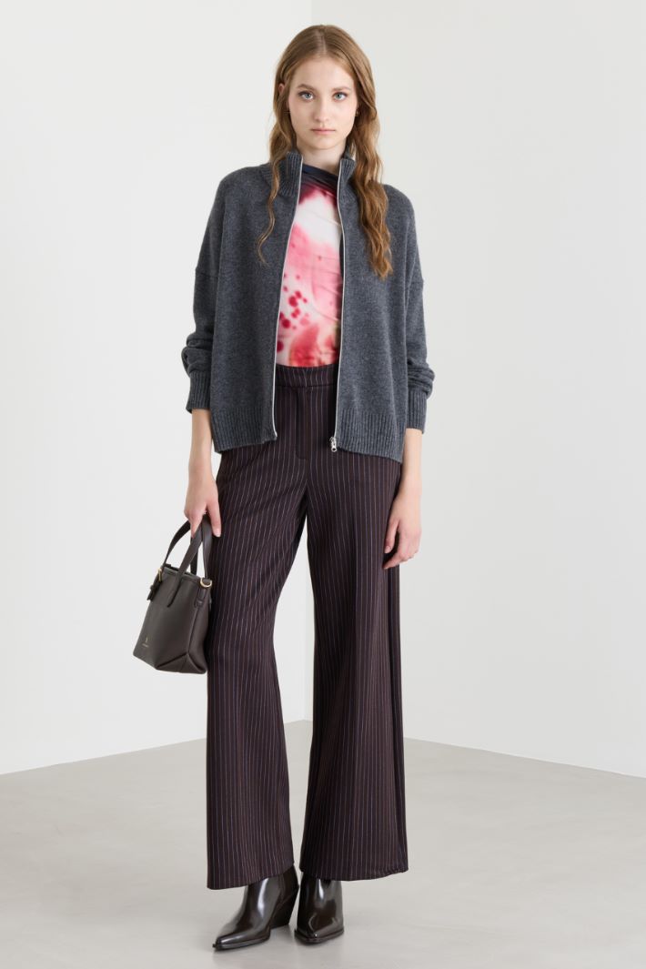 Zip-through cardigan - GREY - Intrend