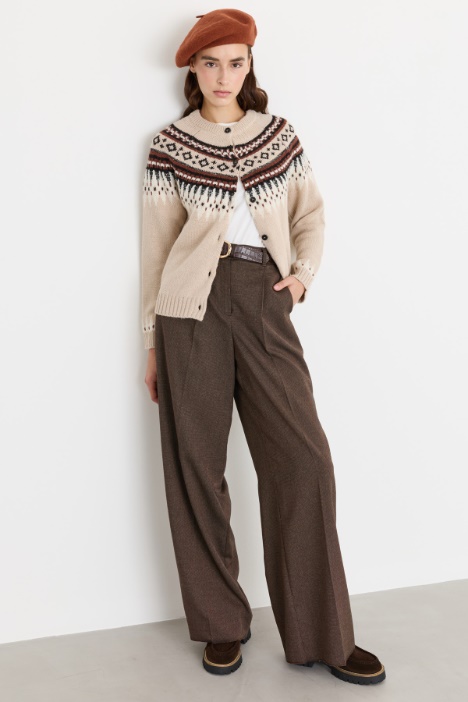Cárdigan de alpaca jacquard con lentejuelas - Intrend