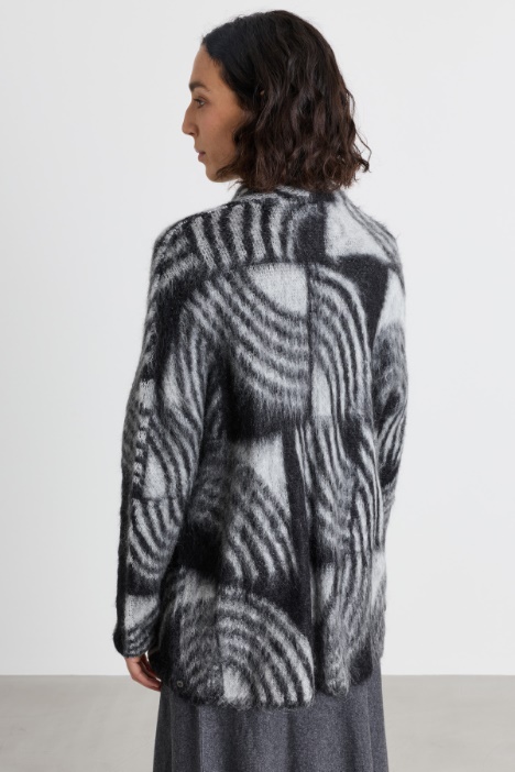 Cardigan in mohair jacquard