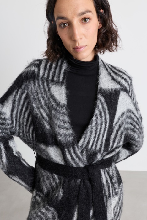 Cardigan in mohair jacquard