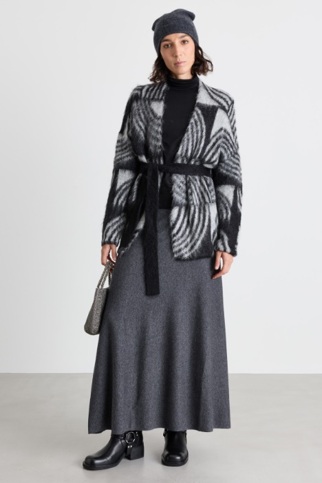 Cardigan in mohair jacquard - Intrend