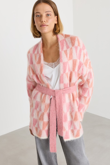 Mohair jacquard cardigan - Intrend