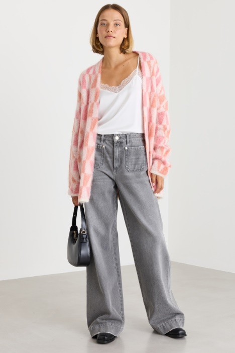 Cárdigan de mohair jacquard - Intrend