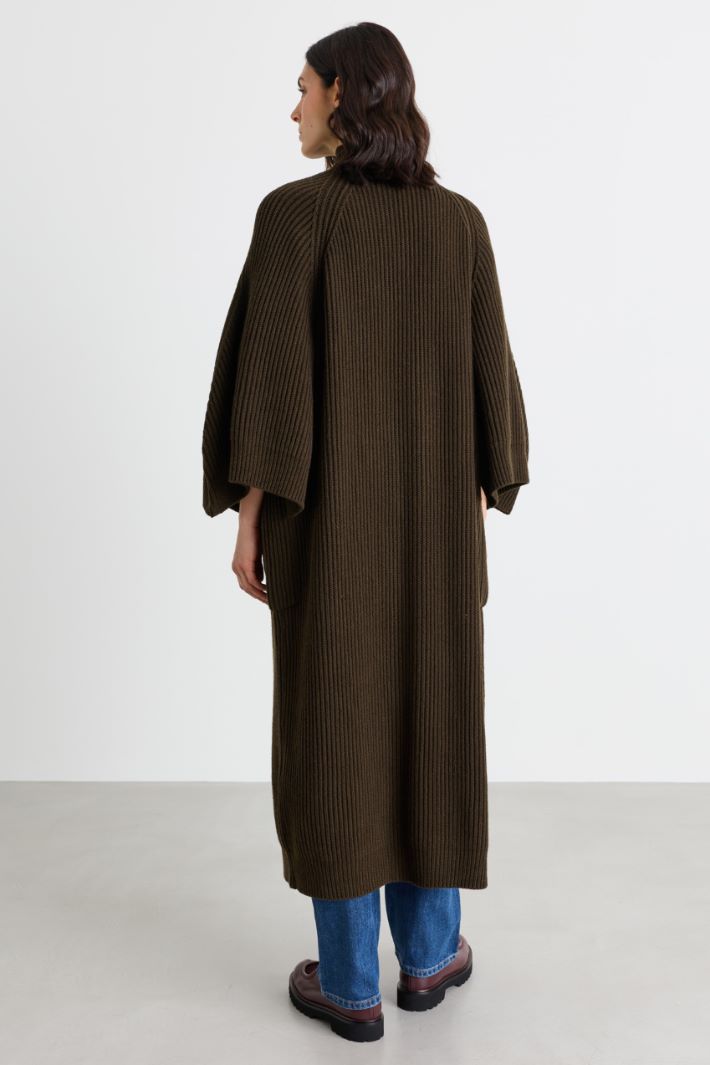 Long Robe Cardigan - GREEN - Intrend - 4