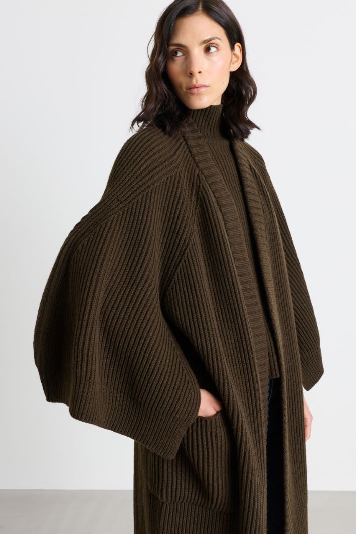 Long Robe Cardigan - GREEN - Intrend - 3