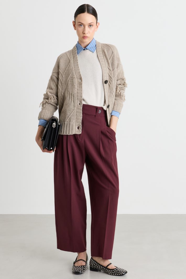 Cardigan mit Fransen - BEIGE - Intrend