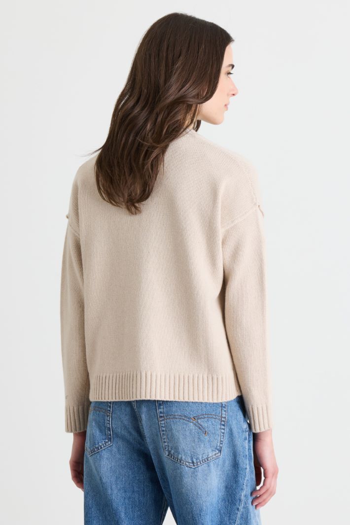 Cardigan mit überschnittenen Schultern - BEIGE - Intrend - 4