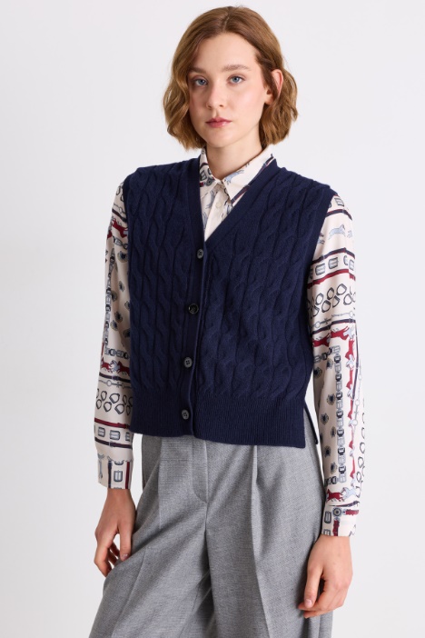 Wool and Cashmere Knitted Vest - Intrend