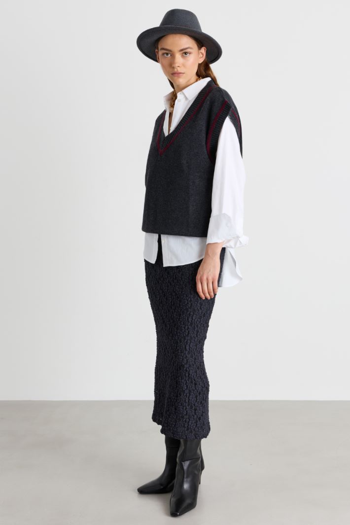 Boxy knit vest - GREY - Intrend