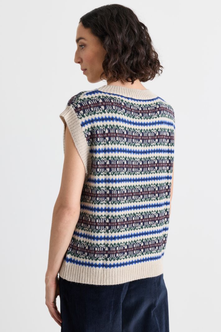 Jacquard Slipover - GREEN BLUE - Intrend - 4