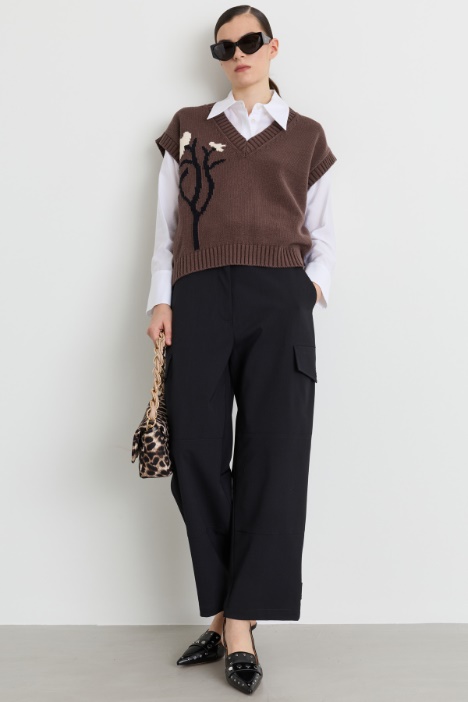 Gilet con motivo intarsiato - Intrend