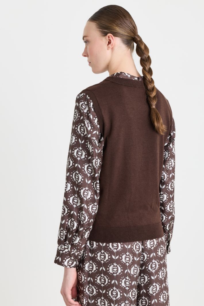 Gilet léger en maille - MARRON - Intrend - 4
