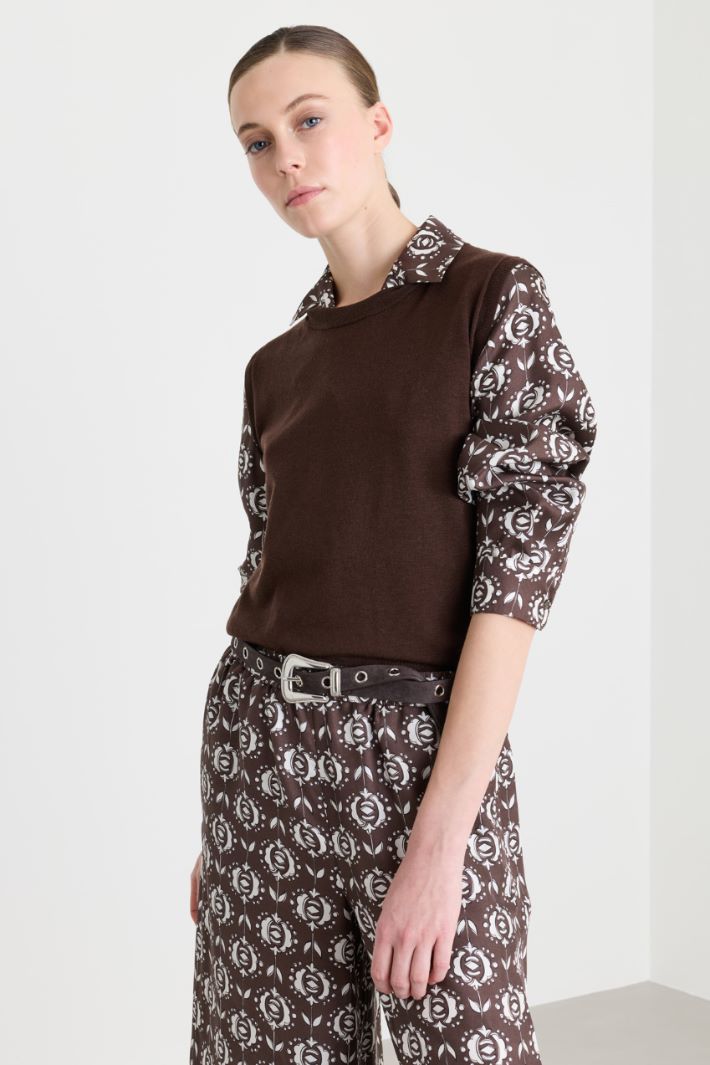 Gilet léger en maille - MARRON - Intrend - 2