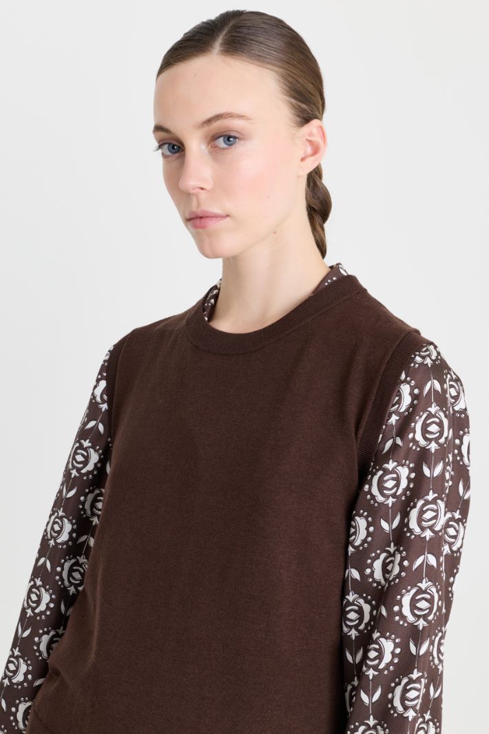 Gilet léger en maille - MARRON - Intrend - 3