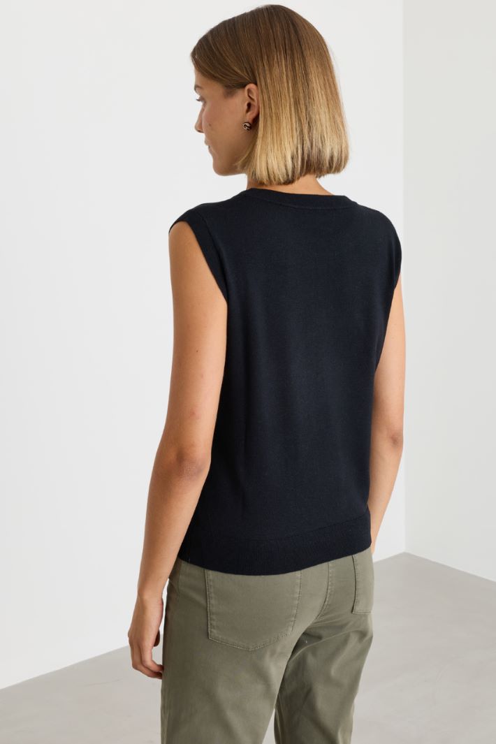 Gilet léger en maille - NOIR - Intrend - 4
