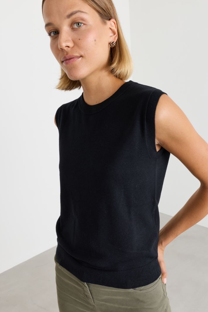 Gilet léger en maille - NOIR - Intrend - 3