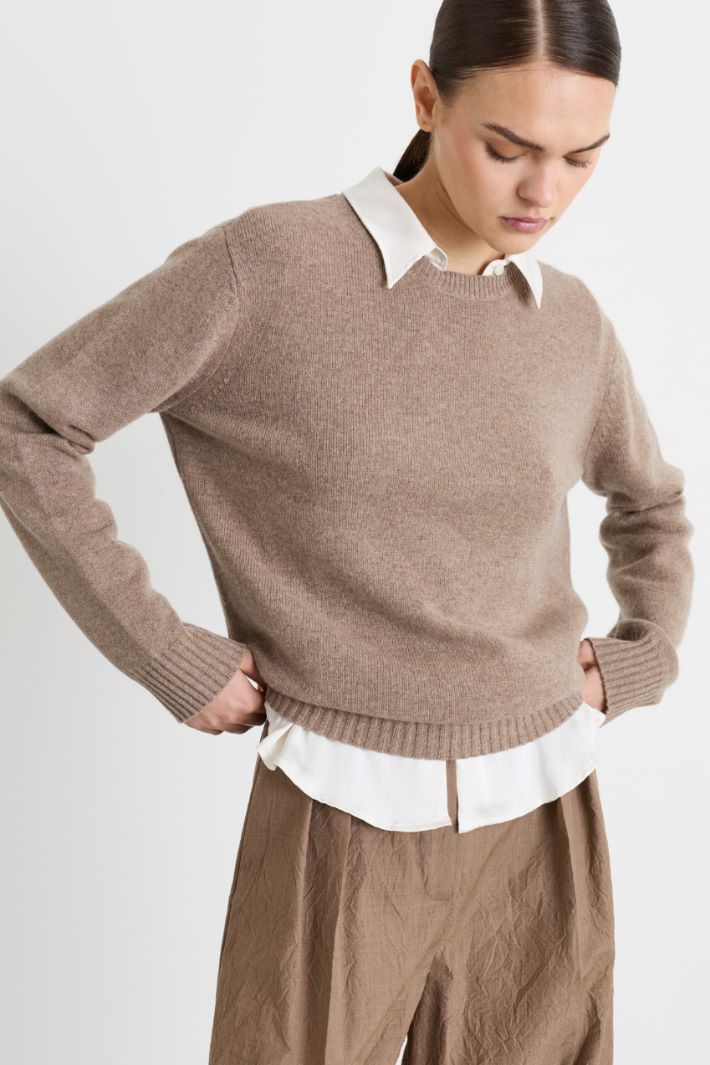 Maglia boxy a spalla scesa - BEIGE - Intrend - 2