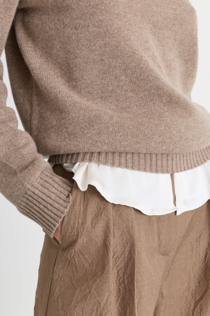 Maglia boxy a spalla scesa - BEIGE - Intrend - 3