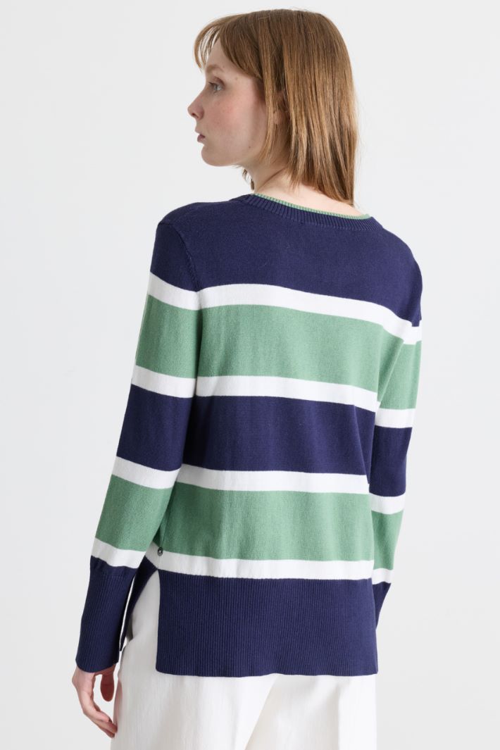 Pull à col rond double - BLEU VERT - Intrend - 4