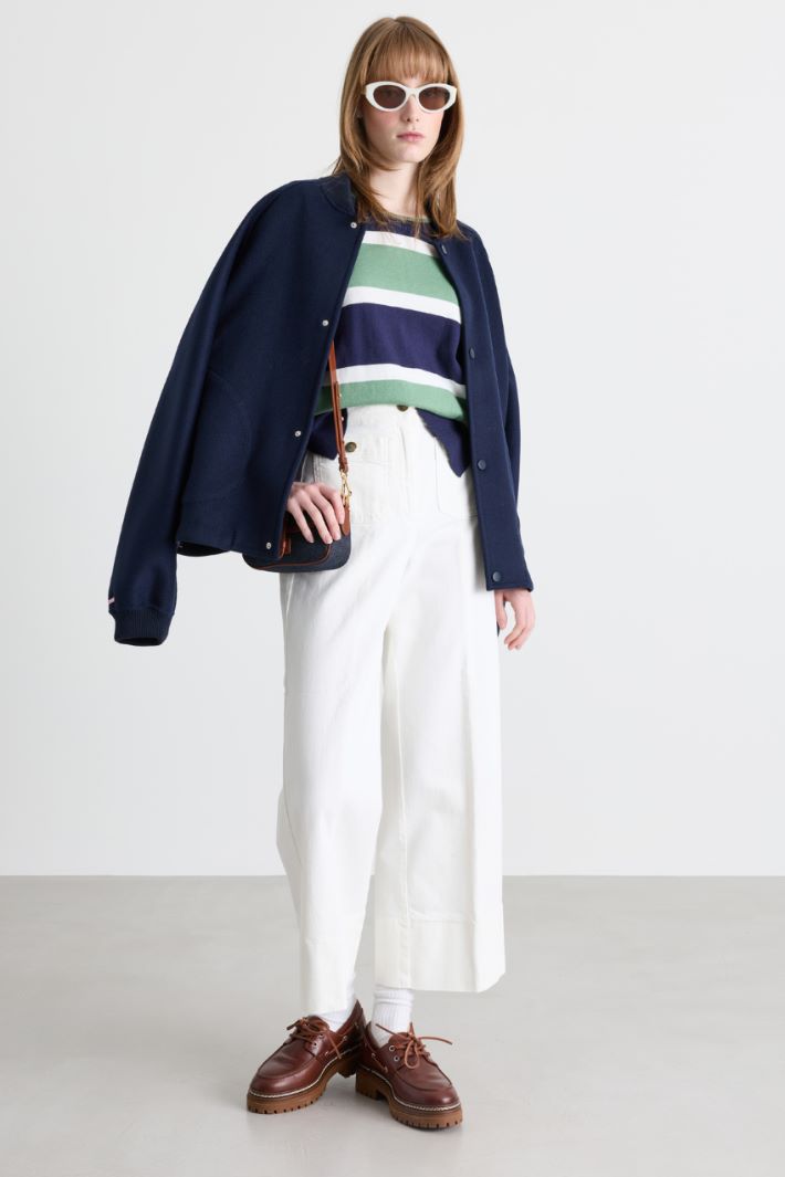 Pull à col rond double - BLEU VERT - Intrend