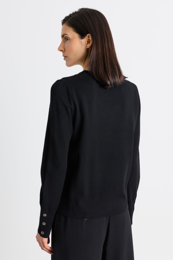 Pull ajusté en maille stretch - NOIR - Intrend - 4