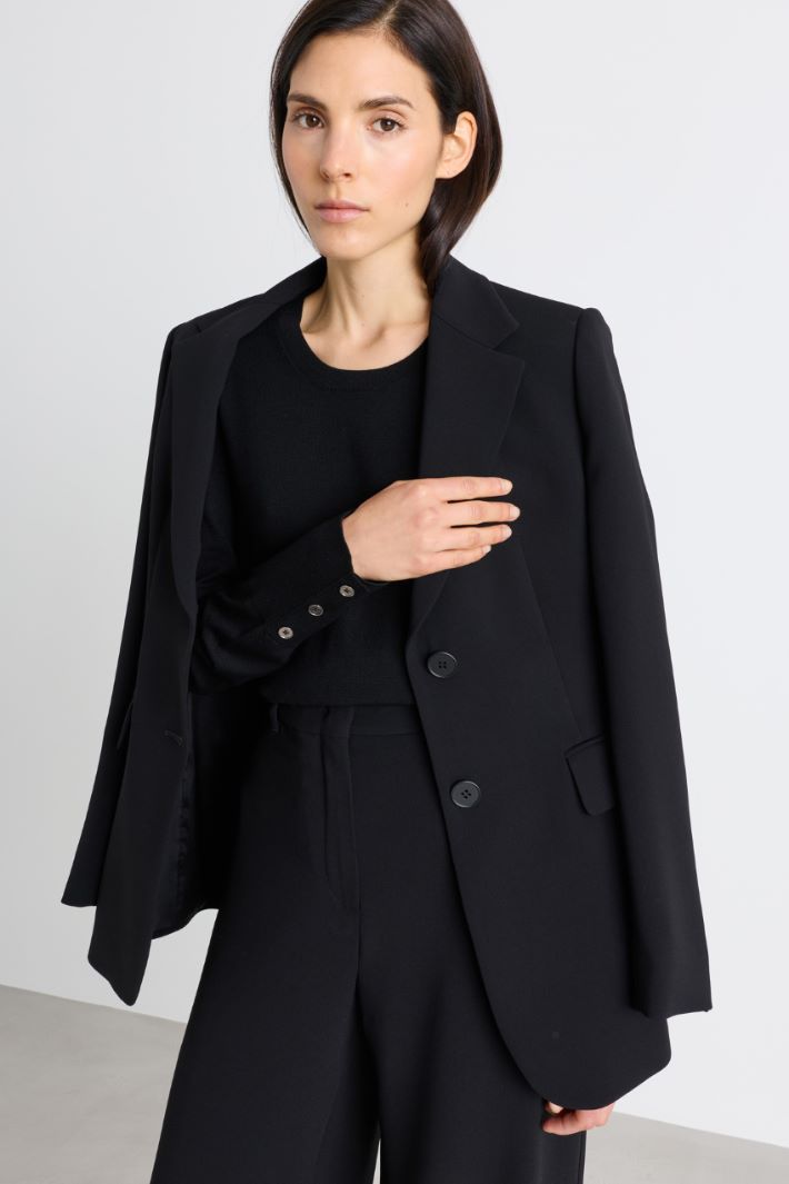 Pull ajusté en maille stretch - NOIR - Intrend - 2