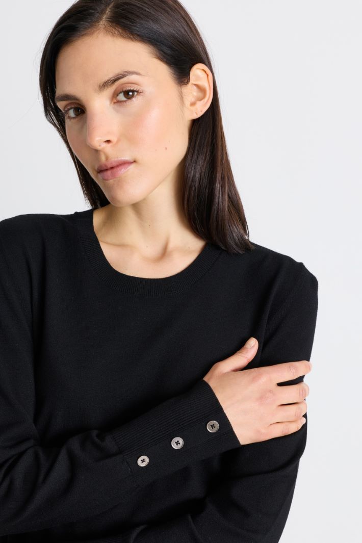 Pull ajusté en maille stretch - NOIR - Intrend - 3