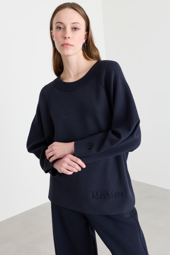 Pull oversize à manches ajustables - BLEU - Intrend - 2
