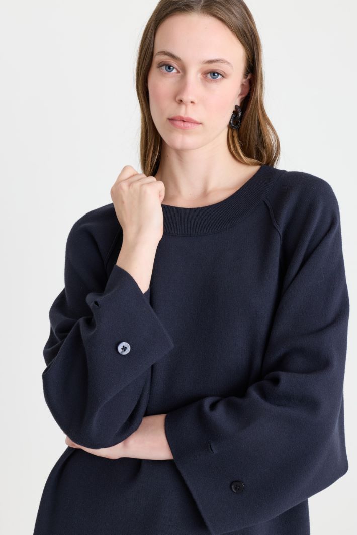 Pull oversize à manches ajustables - BLEU - Intrend - 3